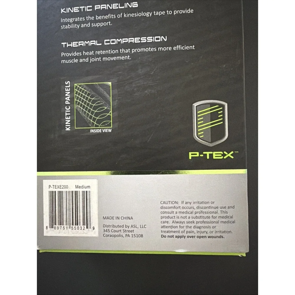 P-TEX Pro Elbow Sleeve Medium Black Thermal Compression Kinetic Panels P-TEXE200